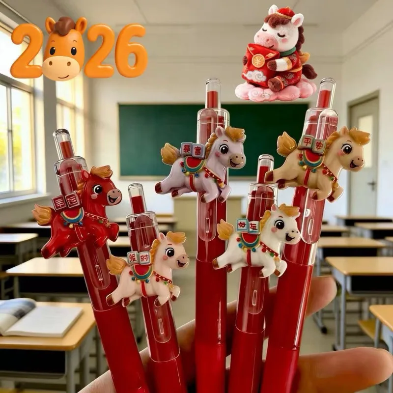 36 Pcs Year of The Horse New Press Gel Pens Set Red New Year Cartoon Student Universal Brush Red Neutral Water Pen
36 Pcs Year of The Horse New Press Gel Pens Set Red New Year Cartoon Student Universal Brush Red Neutral Water Pen