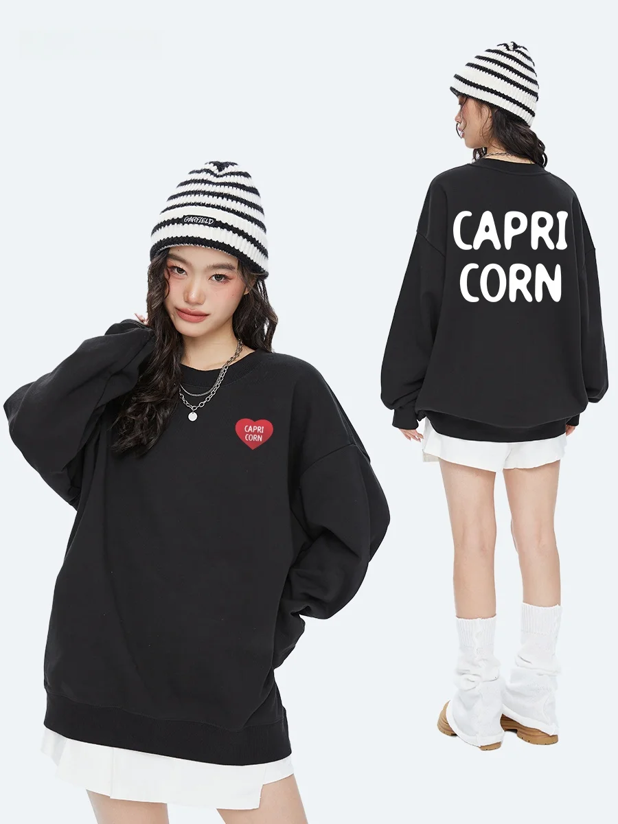 Capricorn Thickened Fleece Long Sleeve Hoodie Women's round Neck Sweatshirt Letter Print Casual Outerwear for Couples
Capricorn Thickened Fleece Long Sleeve Hoodie Women's round Neck Sweatshirt Letter Print Casual Outerwear for Couples