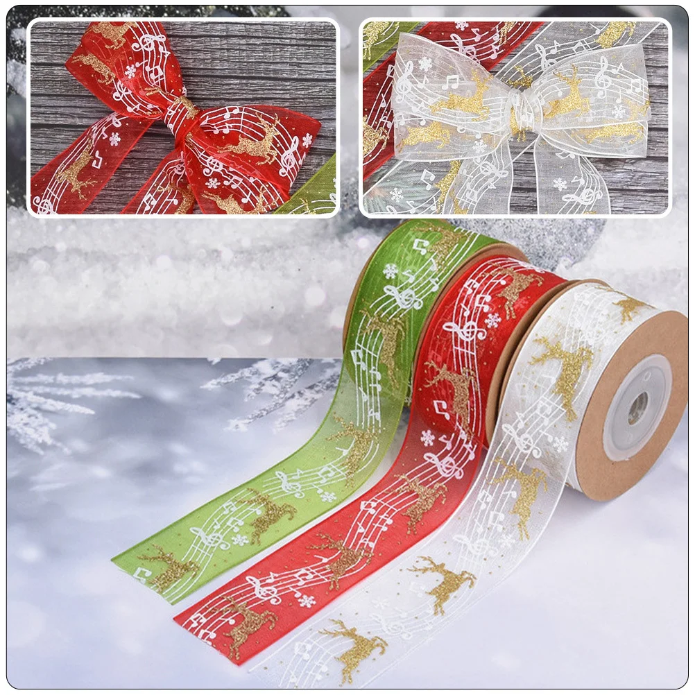 3Pcs Christmas Ribbon Tear Resistant Polyester Decorative Ribbon for Gift Packaging DIY Crafts Holiday Xmas Ribbons
3Pcs Christmas Ribbon Tear Resistant Polyester Decorative Ribbon for Gift Packaging DIY Crafts Holiday Xmas Ribbons