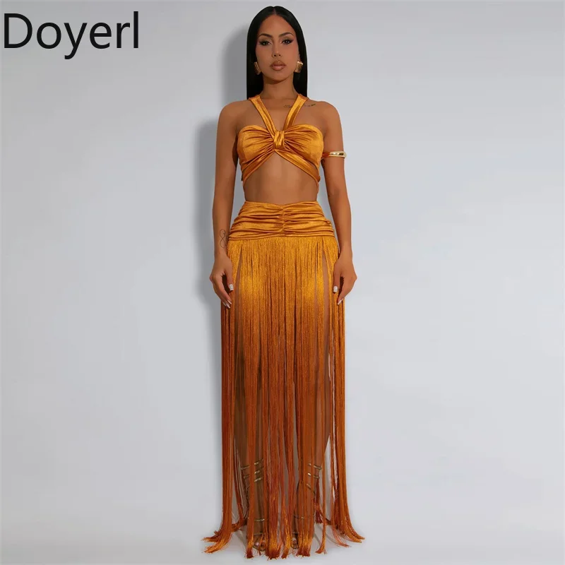 Doyerl Trendy Satin 2 Piece Outfits for Women Sexy Club Night Party Bandage Halter Strapless Crop Top and Tassel Long Dress Sets
Doyerl Trendy Satin 2 Piece Outfits for Women Sexy Club Night Party Bandage Halter Strapless Crop Top and Tassel Long Dress Sets