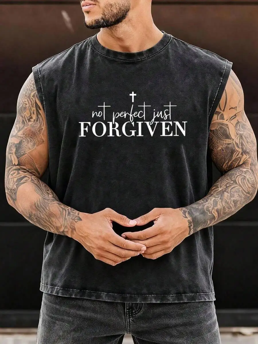 Mens Sleeveless Crew Neck T-Shirt With Religious Print Casual Summer Top
Mens Sleeveless Crew Neck T-Shirt With Religious Print Casual Summer Top