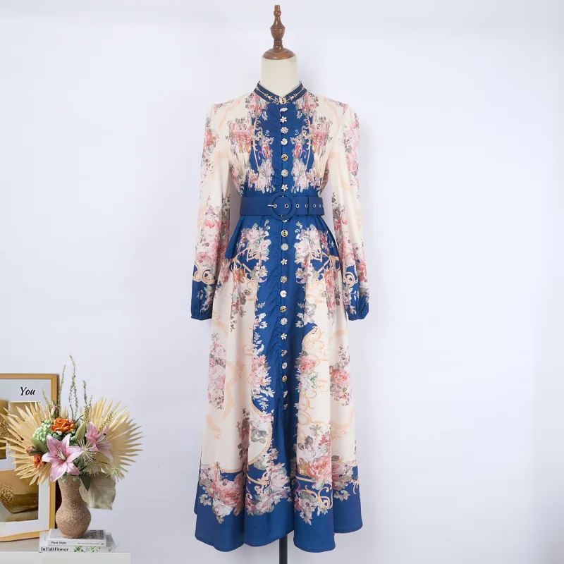 Real Shot Spot Single-Breasted Autumn and Winter New Exquisite Button Positioning Printing Dress Hot Sale Loose Dress Belt
Real Shot Spot Single-Breasted Autumn and Winter New Exquisite Button Positioning Printing Dress Hot Sale Loose Dress Belt