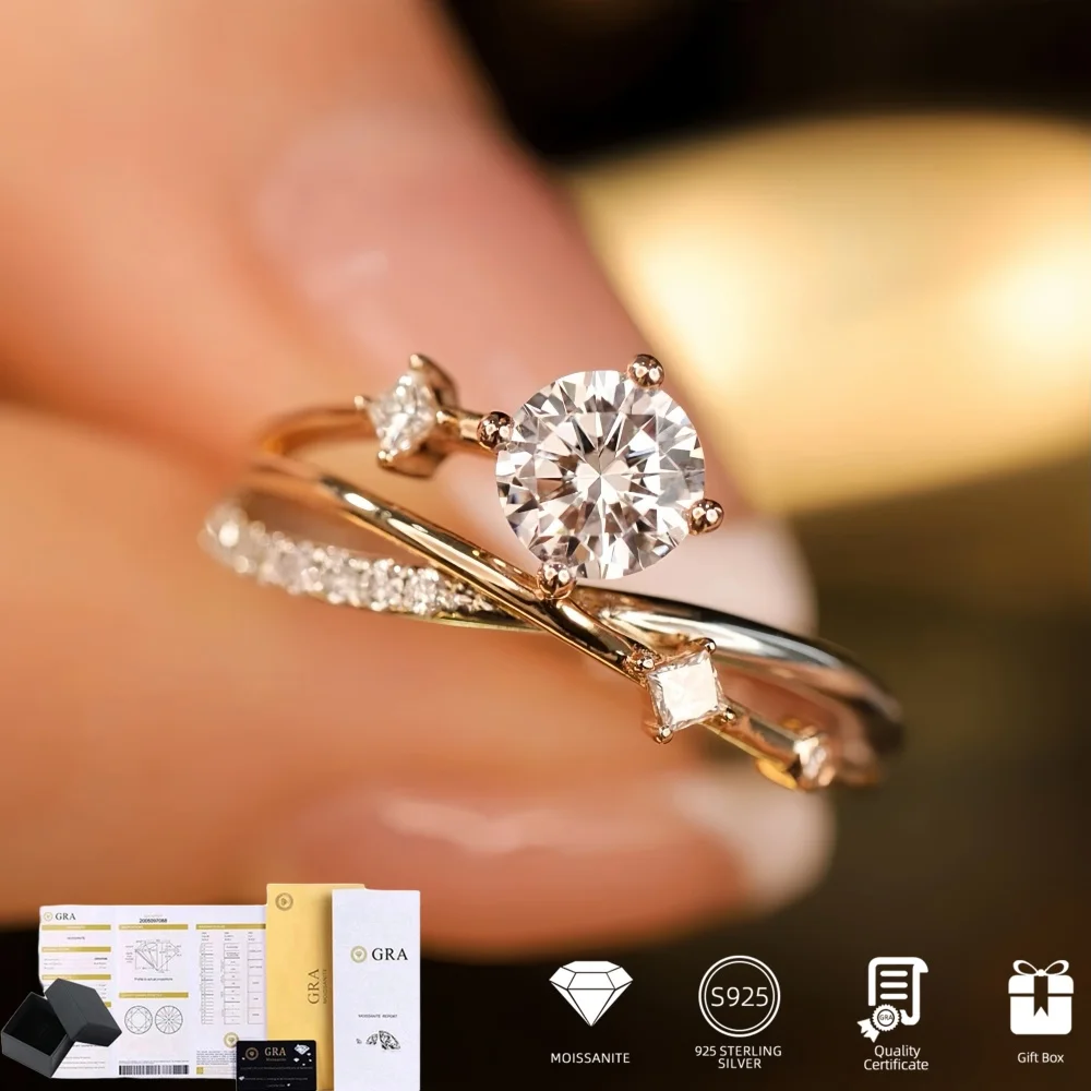 1CT Real Moissanite Rings For Women 925 Sterling Silver Shooting Star Diamond Band Wedding Party Gift Ring GRA Jewelry Wholesale
1CT Real Moissanite Rings For Women 925 Sterling Silver Shooting Star Diamond Band Wedding Party Gift Ring GRA Jewelry Wholesale