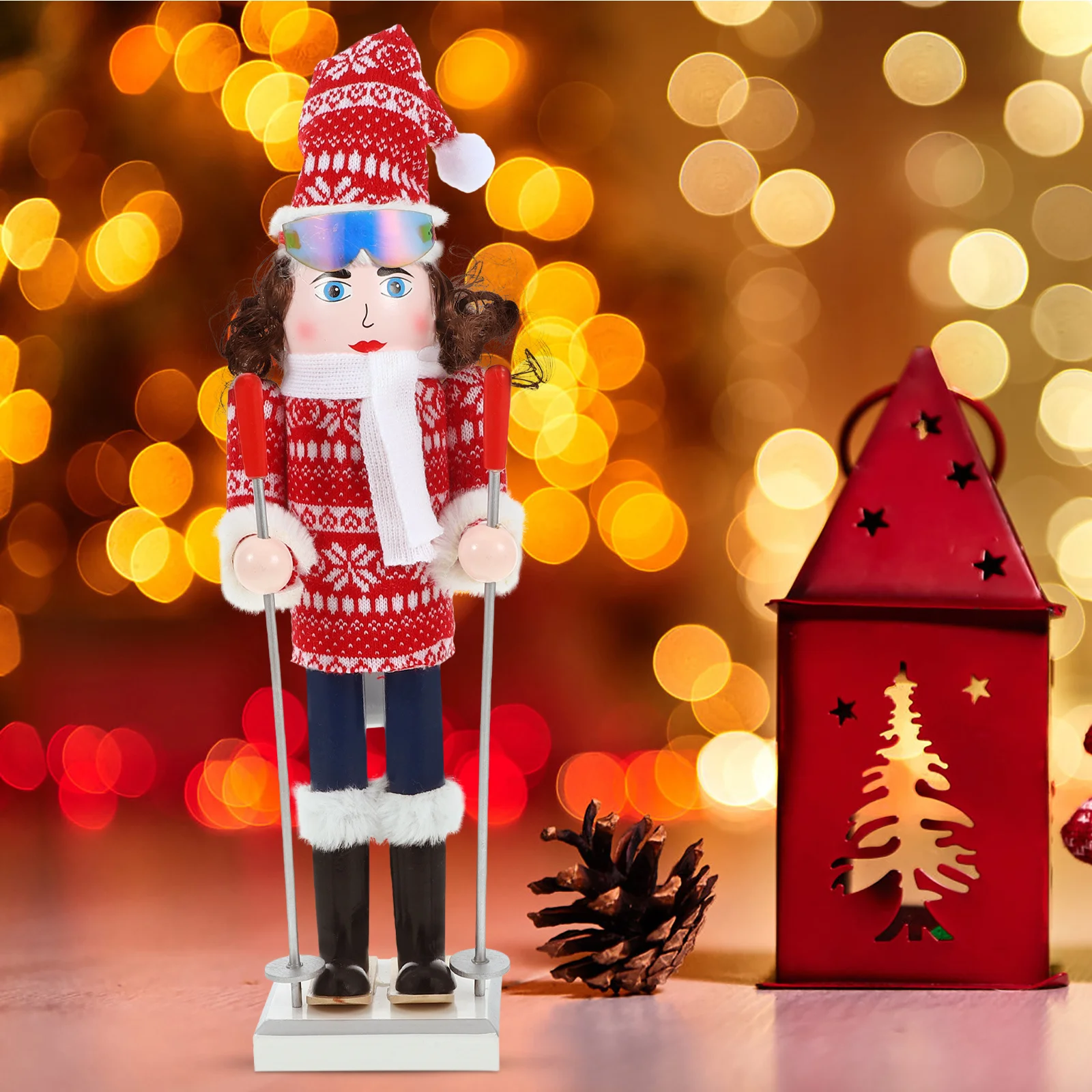Christmas Small Wooden Nutcracker Skier Girl Ornament Cute Xmas Table Decoration Classic Nutcracker Decor Christmas Gift
Christmas Small Wooden Nutcracker Skier Girl Ornament Cute Xmas Table Decoration Classic Nutcracker Decor Christmas Gift