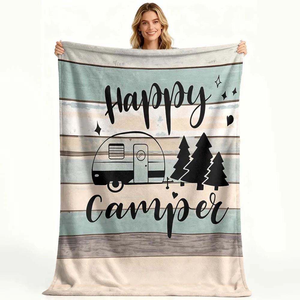 1pc Happy Camper Retro Camping Themed Flannel Throw Blanket for Outdoor RV Home Decor
1pc Happy Camper Retro Camping Themed Flannel Throw Blanket for Outdoor RV Home Decor