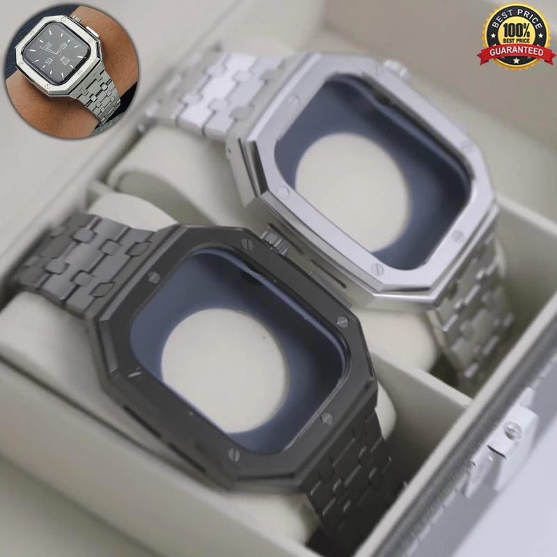 Stainless Steel Strap Case for Apple Watch 11 10 46mm Luxury Modification Kit IWatch 9 8 7 6 45mm 44mm Bumper Cover Accessories
Stainless Steel Strap Case for Apple Watch 11 10 46mm Luxury Modification Kit IWatch 9 8 7 6 45mm 44mm Bumper Cover Accessories