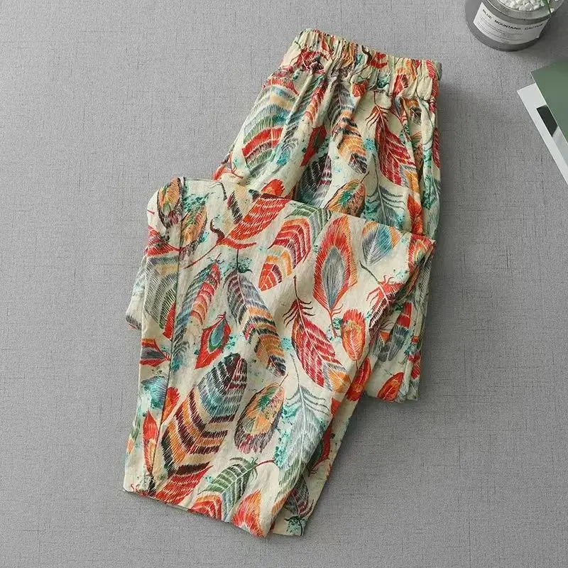 Spring and summer Women's XL-5XL Plus Size Pants Women's Comfortable Loose Large Leaf Home Pants Thin bottoms 2024 New Z355
Spring and summer Women's XL-5XL Plus Size Pants Women's Comfortable Loose Large Leaf Home Pants Thin bottoms 2024 New Z355