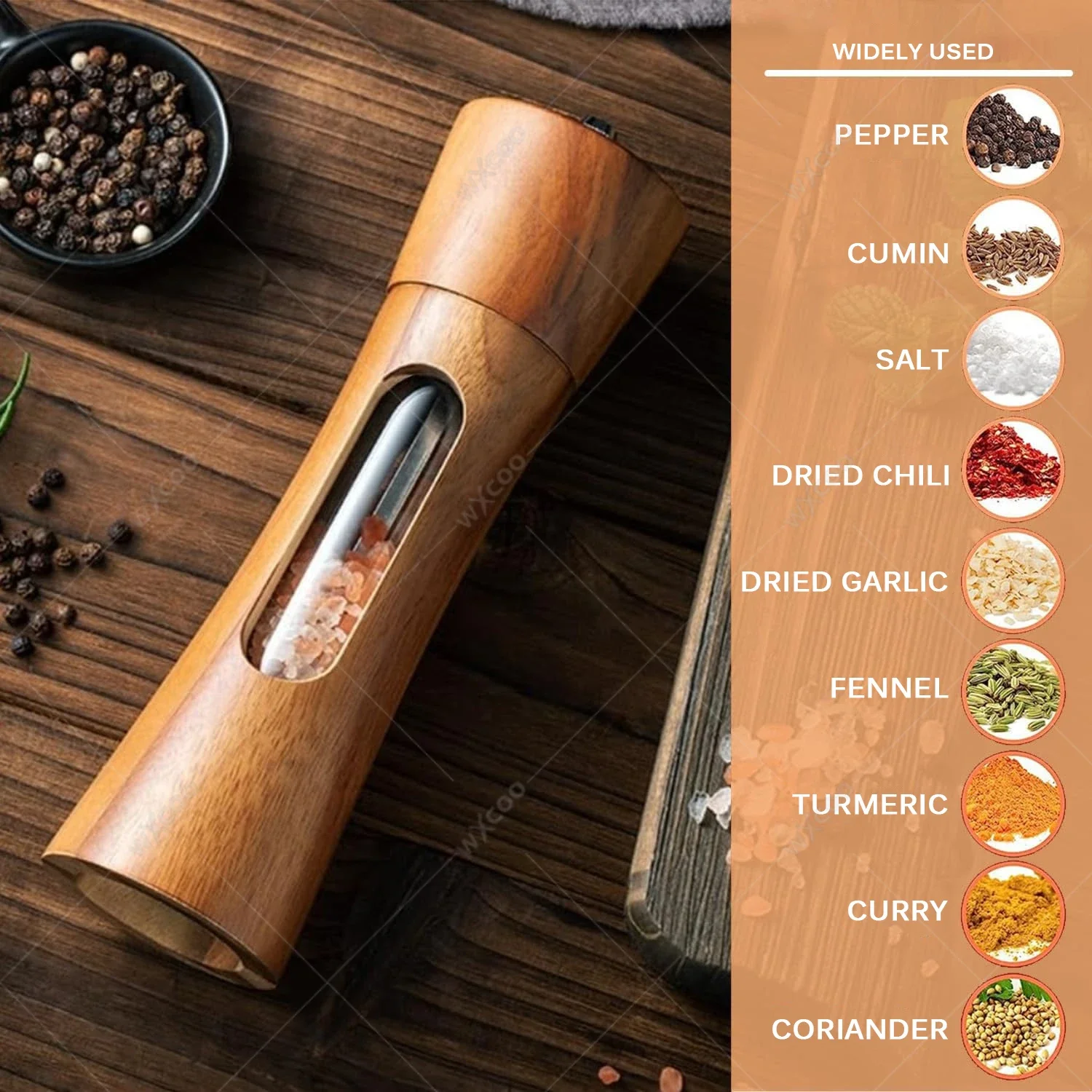 Ceramic Core Transparent Window Manual Pepper Mills Kitchen Spice Shaker Set 8inch Sets Wooden Salt and Pepper Grinder with Base
Ceramic Core Transparent Window Manual Pepper Mills Kitchen Spice Shaker Set 8inch Sets Wooden Salt and Pepper Grinder with Base