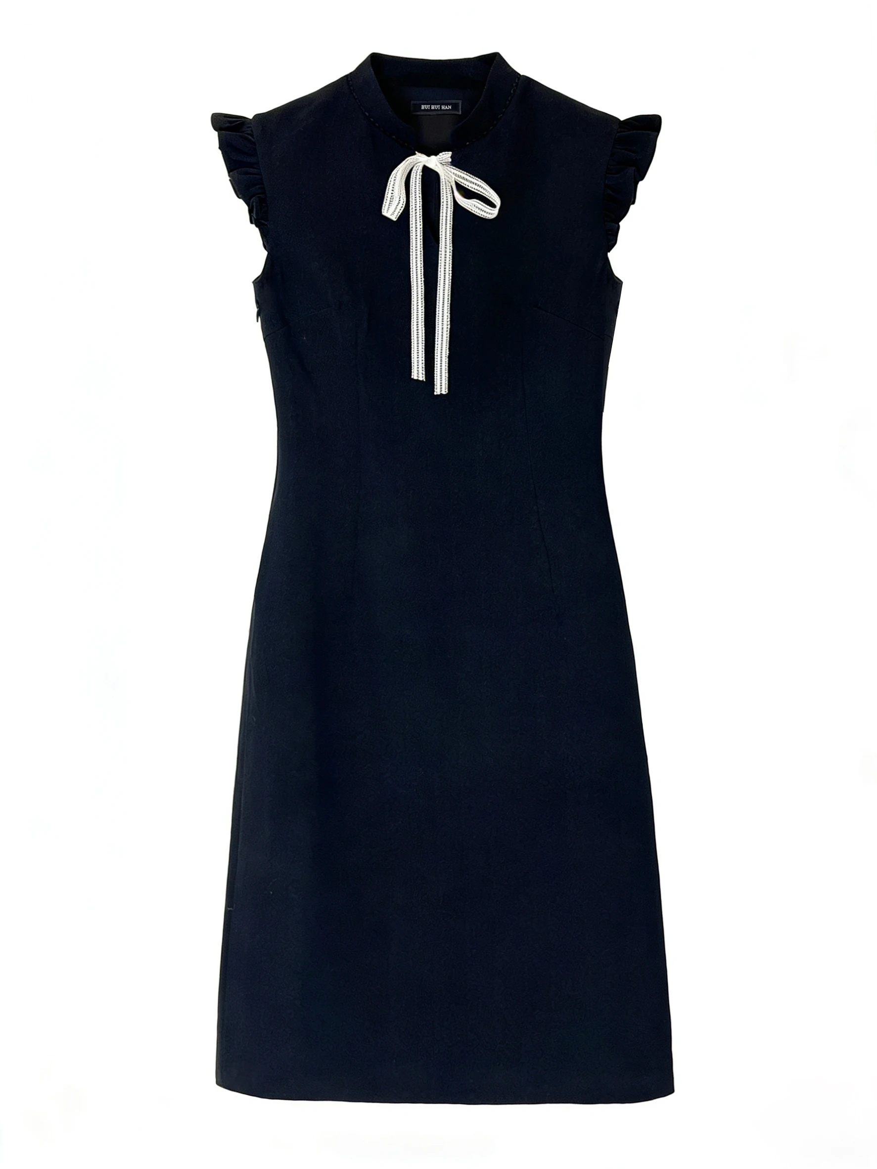 Elegant Simple Style Belted Slim Fit Qipao Dress Women's Slimming Small Black Dress Midi Length with Flying Sleeves
Elegant Simple Style Belted Slim Fit Qipao Dress Women's Slimming Small Black Dress Midi Length with Flying Sleeves