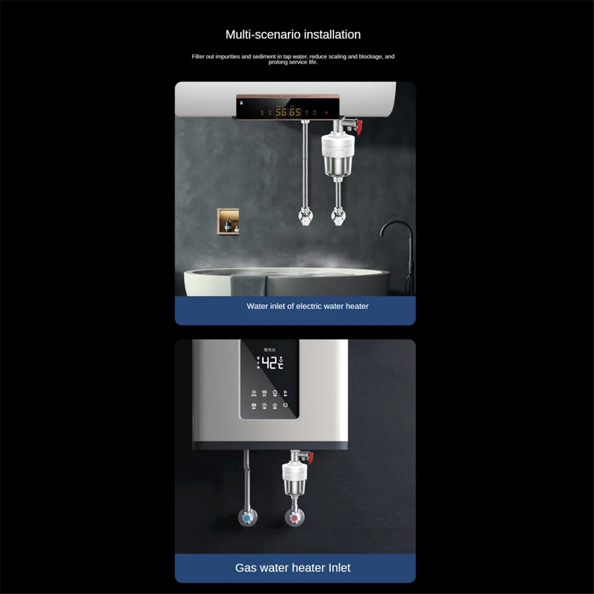 Hot Water Heater Pre-Filter Bath Filter Water Purifier Pre-Water Purifier Household Shower Water Heater Filter-B
Hot Water Heater Pre-Filter Bath Filter Water Purifier Pre-Water Purifier Household Shower Water Heater Filter-B