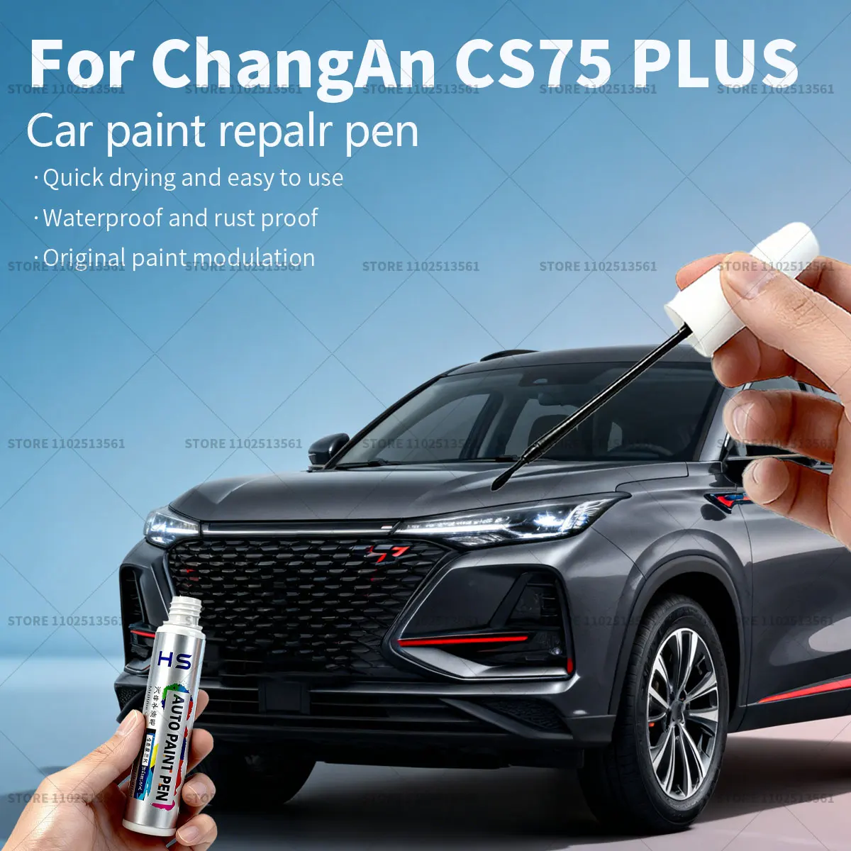 Ручка для ремонта автомобильной краски для ChangAn CS75 PLUS Touch Up Scratch Remover DIY Автоаксессуары Белый C05 Серый 120 Черный 132 Синий 126
Ручка для ремонта автомобильной краски для ChangAn CS75 PLUS Touch Up Scratch Remover DIY Автоаксессуары Белый C05 Серый 120 Черный 132 Синий 126