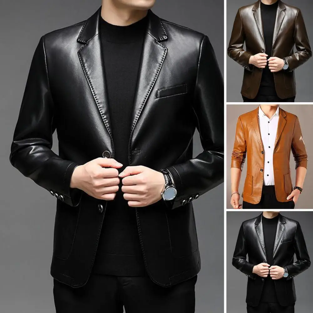 Long-lasting Wear Men Jacket Men Jacket with Button Decoration Stylish Lapel Collar Men's Leather Jacket for Outdoor for Men
Long-lasting Wear Men Jacket Men Jacket with Button Decoration Stylish Lapel Collar Men's Leather Jacket for Outdoor for Men