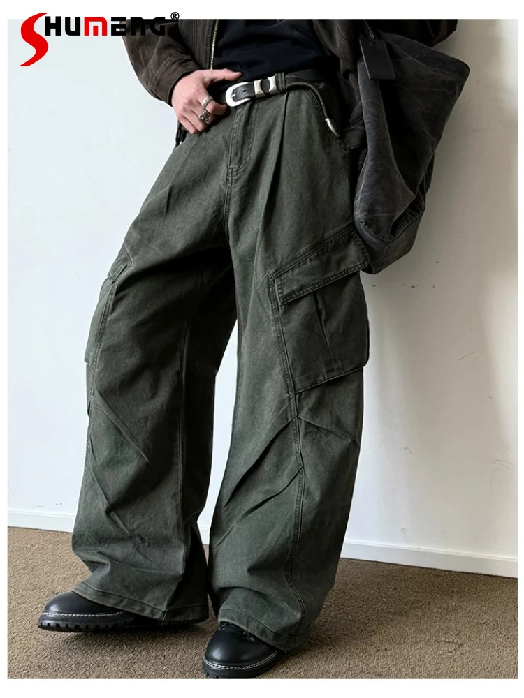 Fashion Diagonal Pocket Pleated Tooling Pants Men's 2026 Spring New Trendy Loose Trousers Male Simple Handsome Solid Color Pants
Fashion Diagonal Pocket Pleated Tooling Pants Men's 2026 Spring New Trendy Loose Trousers Male Simple Handsome Solid Color Pants