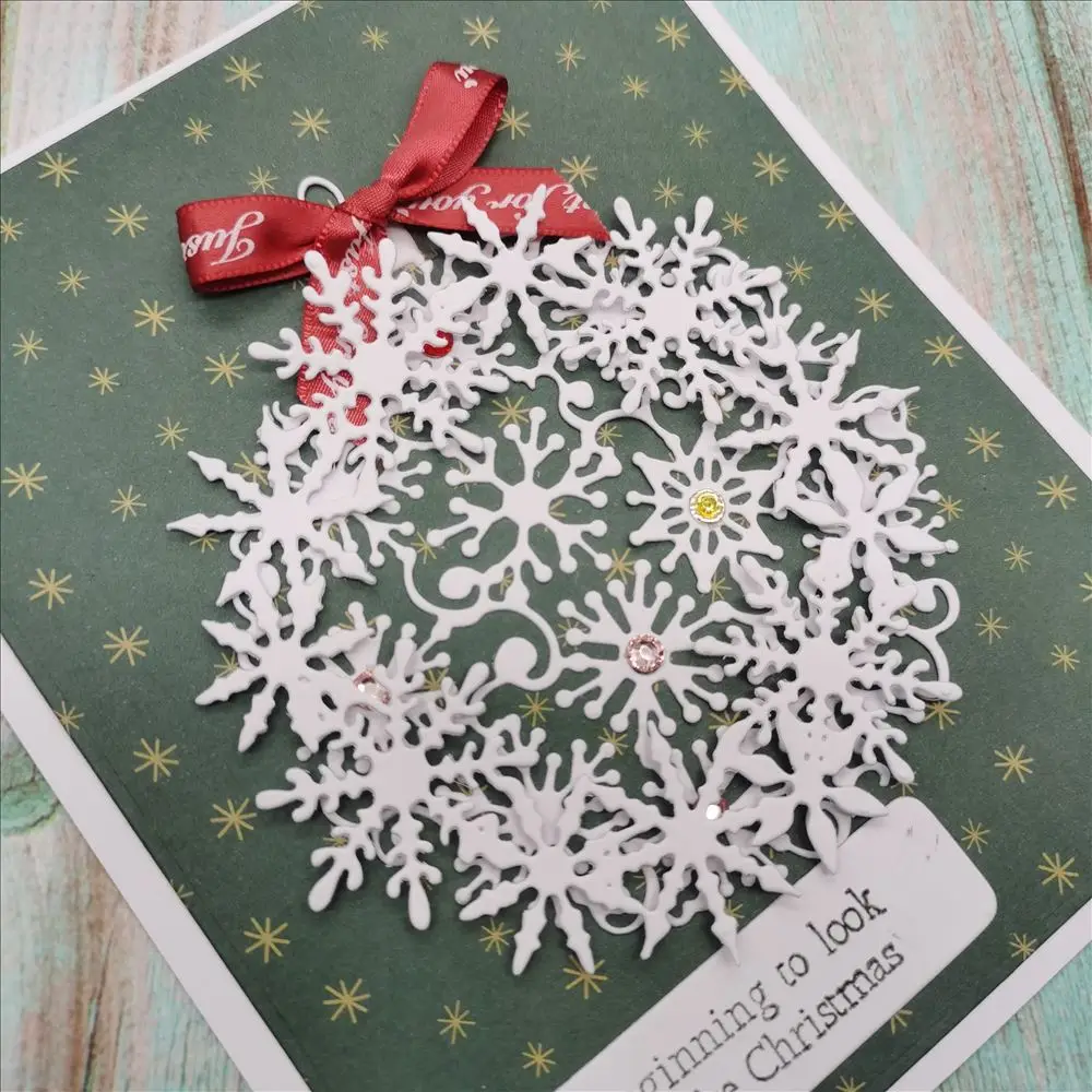 Snowflake Wreath Metal Cutting Dies Scrapbooking Album Paper Card Mold Embossing Craft Decoration Stencil Template 1PCS
Snowflake Wreath Metal Cutting Dies Scrapbooking Album Paper Card Mold Embossing Craft Decoration Stencil Template 1PCS