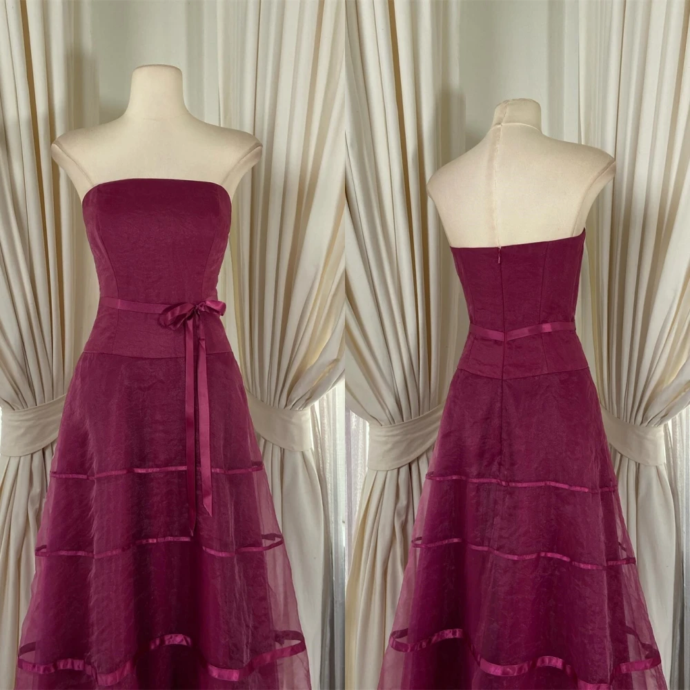 Customized Elegant Graceful Burgundy Organza Evening Dress Delicate Strapless Sleeveless Cocktail Dress Classic Celebrity Gowns
Customized Elegant Graceful Burgundy Organza Evening Dress Delicate Strapless Sleeveless Cocktail Dress Classic Celebrity Gowns