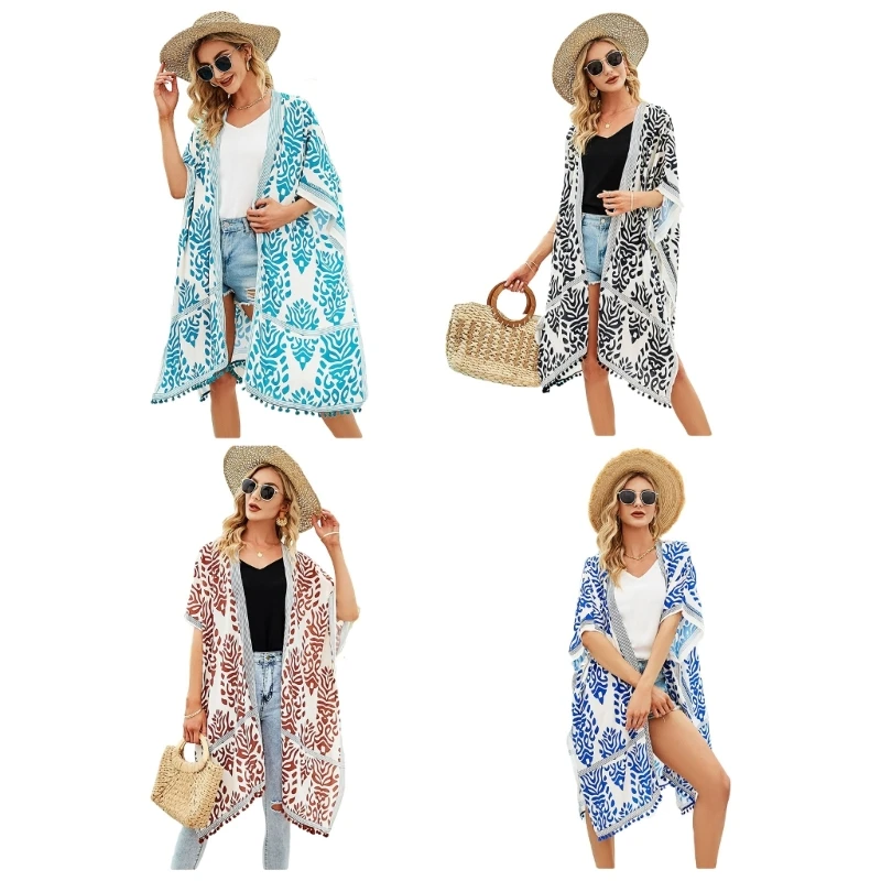2024 New Womens Tassel Bikinis Cover Up Loose Open Front Casual Cardigan Floral Printed Kimono Bathing Suit Cover Up Beachwear
2024 New Womens Tassel Bikinis Cover Up Loose Open Front Casual Cardigan Floral Printed Kimono Bathing Suit Cover Up Beachwear