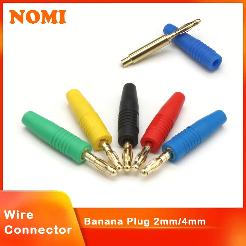1/5Pcs New 2mm 4mm Banana Plug Gold Plated Musical Speaker Cable Wire Pin Banana Plugs Connectors Black Red Green Blue Yellow
1/5Pcs New 2mm 4mm Banana Plug Gold Plated Musical Speaker Cable Wire Pin Banana Plugs Connectors Black Red Green Blue Yellow