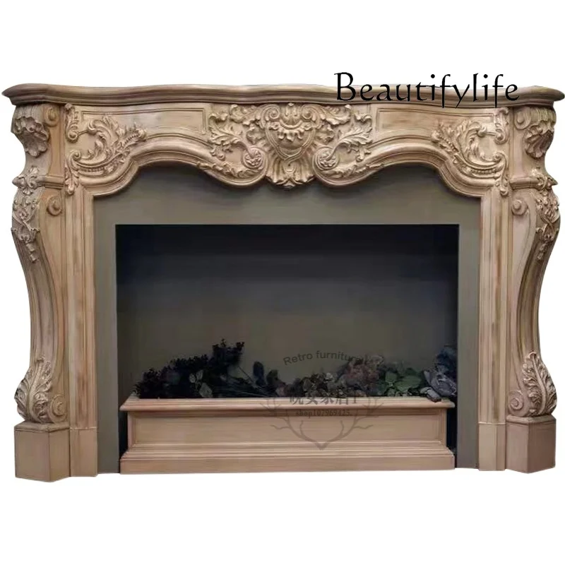 American medieval solid wood mantel household simple background decorative fireplace cabinet
American medieval solid wood mantel household simple background decorative fireplace cabinet