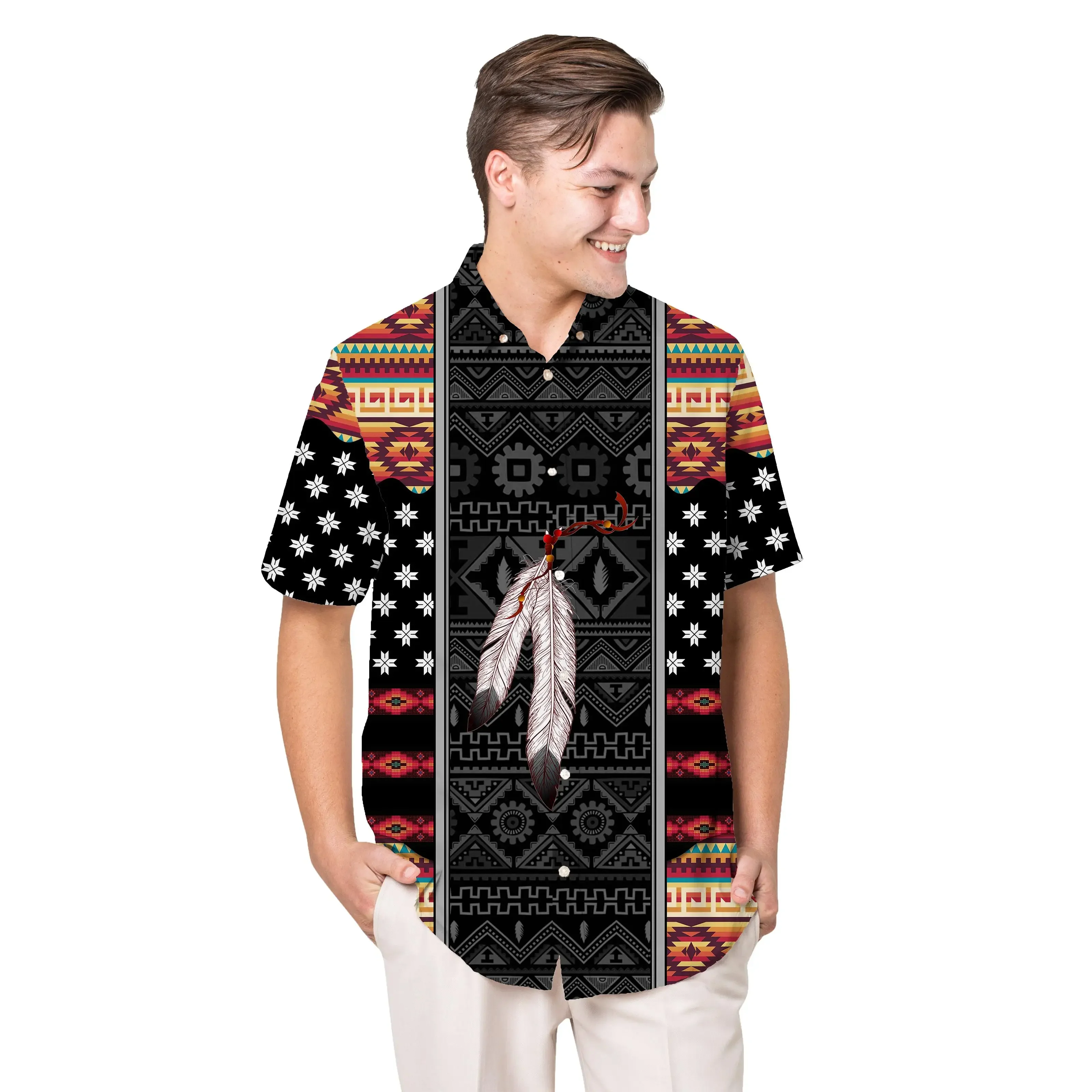 Jumeast Aztec Pattern Short Sleeve Hawaiian Shirt Feather Graphics Polyester Aloha Shirts Tropical Ethnic Casual Man Clothing
Jumeast Aztec Pattern Short Sleeve Hawaiian Shirt Feather Graphics Polyester Aloha Shirts Tropical Ethnic Casual Man Clothing