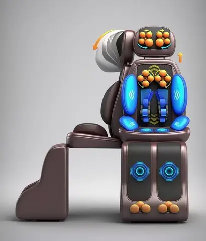 Shiatsu Neck Massager with Heat Full Back Kneading Rolling Massage Chair Pad with Height Adjustment Calf Vibration Black Brown