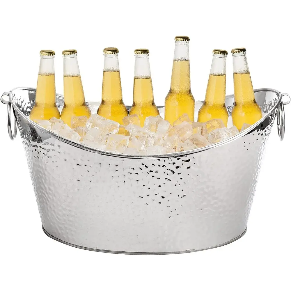 12L Stainless Steel Beverage Tub with Handles, Large Hammered Metal Ice Bucket for Drinks, Ideal for Parties and Weddings
12L Stainless Steel Beverage Tub with Handles, Large Hammered Metal Ice Bucket for Drinks, Ideal for Parties and Weddings