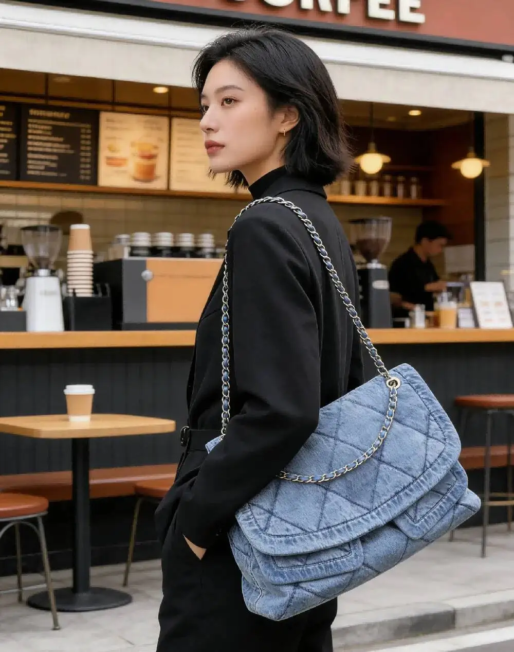 Stylish Denim Blue Quilted Chain Bag Women Ins Style Oversized Shoulder Purse With Flap For Streetwear And Casual Outings
Stylish Denim Blue Quilted Chain Bag Women Ins Style Oversized Shoulder Purse With Flap For Streetwear And Casual Outings