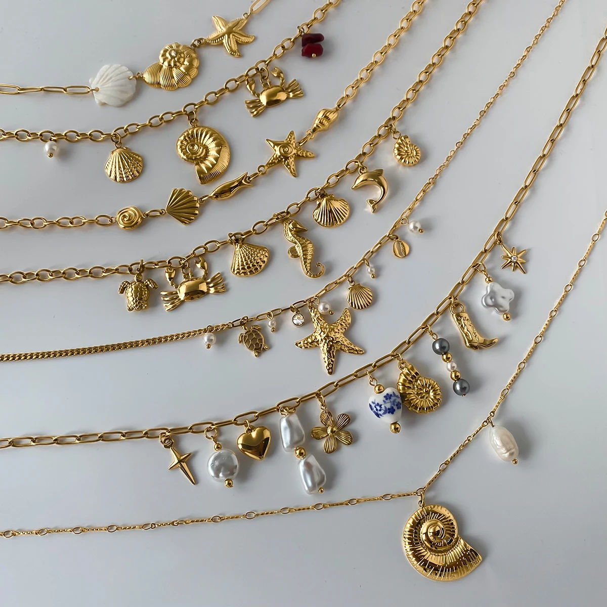 AIKOER Beach Ocean Wind Conch Freshwater Pearl Pendant Necklace Waterproof Stainless Steel Coral Necklace Women's Accessories Pa
AIKOER Beach Ocean Wind Conch Freshwater Pearl Pendant Necklace Waterproof Stainless Steel Coral Necklace Women's Accessories Pa