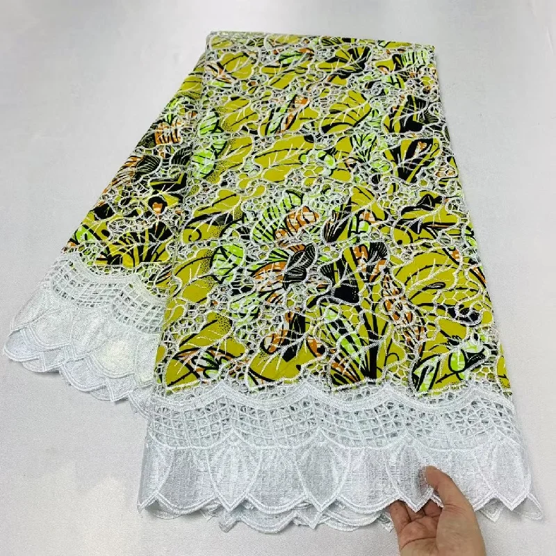 5 Y High Huality Ankara Fabric African Real Guipure Lace Wax Print 100% Cotton Soft Tissus Embroidery For Sewing Material K80902
5 Y High Huality Ankara Fabric African Real Guipure Lace Wax Print 100% Cotton Soft Tissus Embroidery For Sewing Material K80902