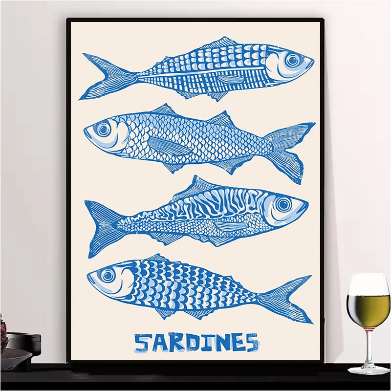 Retro Kitchen Fish Blue Sardines Red Lobster Tuna Posters Canvas Wall Art Mural Bedroom Decoration Room Decor Man Vintage Gift
Retro Kitchen Fish Blue Sardines Red Lobster Tuna Posters Canvas Wall Art Mural Bedroom Decoration Room Decor Man Vintage Gift