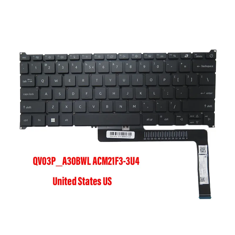 Backlit Keyboard For QV03P_A30BWL NKI13132XE ACM21F3/3U4 NKI13170K9 NSK.RA0CBN.1D NKI131S0TA Black Without Frame
Backlit Keyboard For QV03P_A30BWL NKI13132XE ACM21F3/3U4 NKI13170K9 NSK.RA0CBN.1D NKI131S0TA Black Without Frame