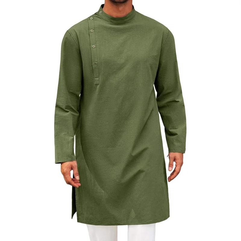 Mens Kaftan Thobe Robe Long Sleeve Cotton Henley Shirt Casual Muslim Gown Salwar Kurta
Mens Kaftan Thobe Robe Long Sleeve Cotton Henley Shirt Casual Muslim Gown Salwar Kurta