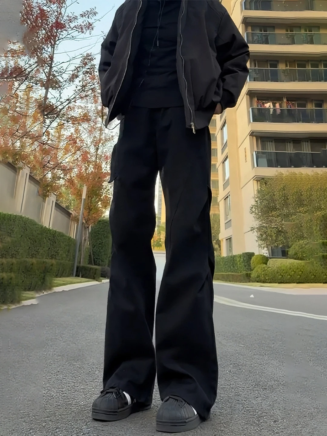 Black Pleated Knife Men's Workwear Pants Straight Leg Bell Bottoms Retro American High Street Trend Winter Jeans
Black Pleated Knife Men's Workwear Pants Straight Leg Bell Bottoms Retro American High Street Trend Winter Jeans
