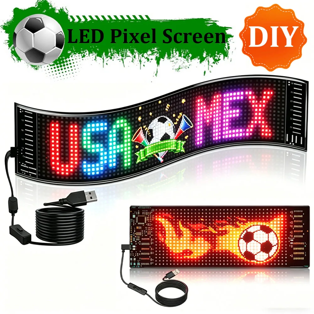 DIY Programmable LED Pixel Panel, LED Devil Eye Lights for Windshield,Customized Text & Animations for 2026 World Cup Fan Events
DIY Programmable LED Pixel Panel, LED Devil Eye Lights for Windshield,Customized Text & Animations for 2026 World Cup Fan Events