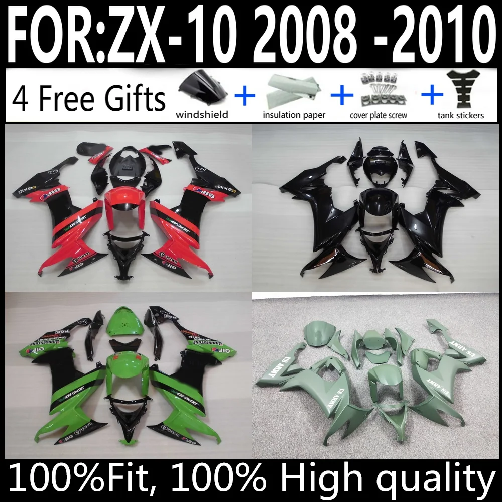 Injection Molded ABS Fairing Kit For Kawasaki Ninja ZX-10R 2008-2010 Bodywork Cowling Set High Quality Factory Direct Fit
Injection Molded ABS Fairing Kit For Kawasaki Ninja ZX-10R 2008-2010 Bodywork Cowling Set High Quality Factory Direct Fit