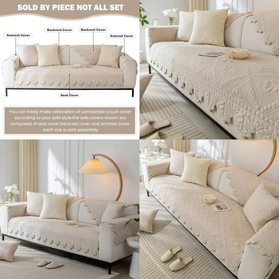 Cotton Quilted Dog Couch Cover for Sofa Farmhouse Rustic Embroidery Sectional Couch Cover Soft Anti-Slip Sofa Slipcover Furnitu
Cotton Quilted Dog Couch Cover for Sofa Farmhouse Rustic Embroidery Sectional Couch Cover Soft Anti-Slip Sofa Slipcover Furnitu