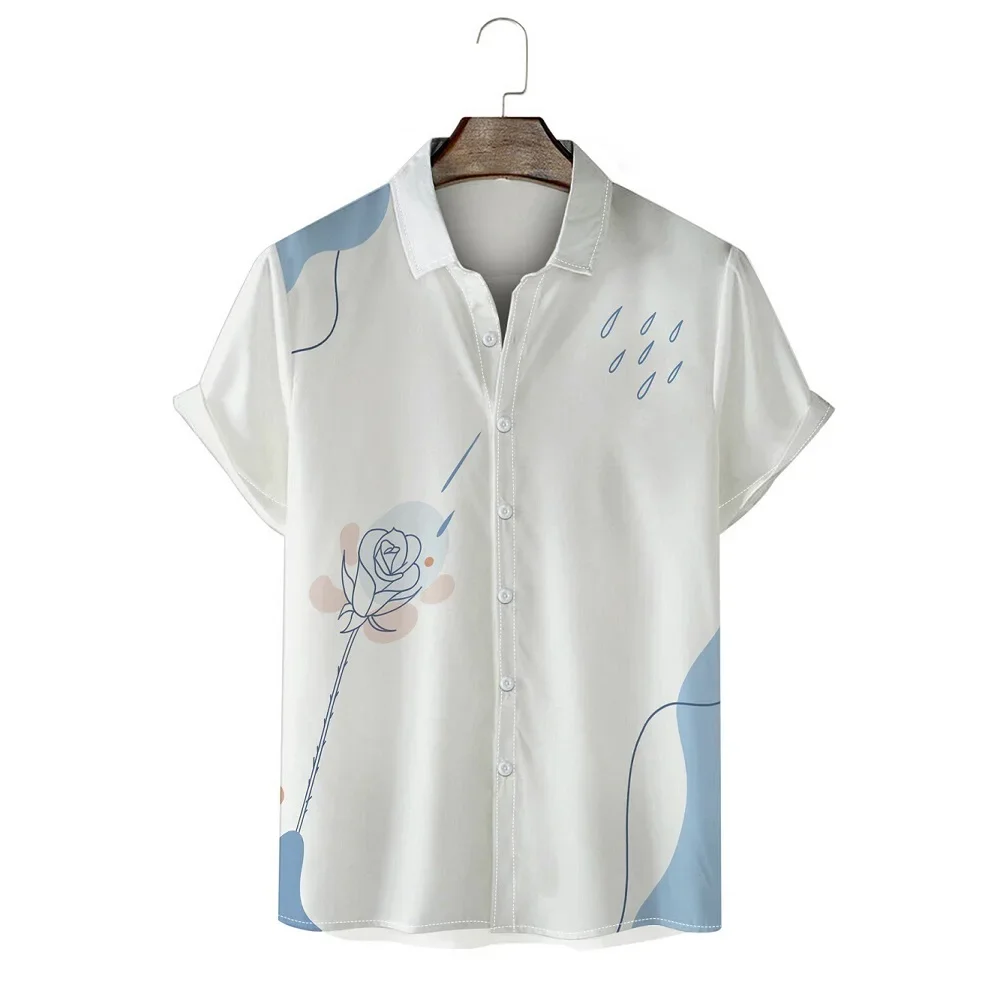 Simple personality pattern printing men's short-sleeved shirt fashionable street comfortable lapel men's tops summer loose Hawai
Simple personality pattern printing men's short-sleeved shirt fashionable street comfortable lapel men's tops summer loose Hawai
