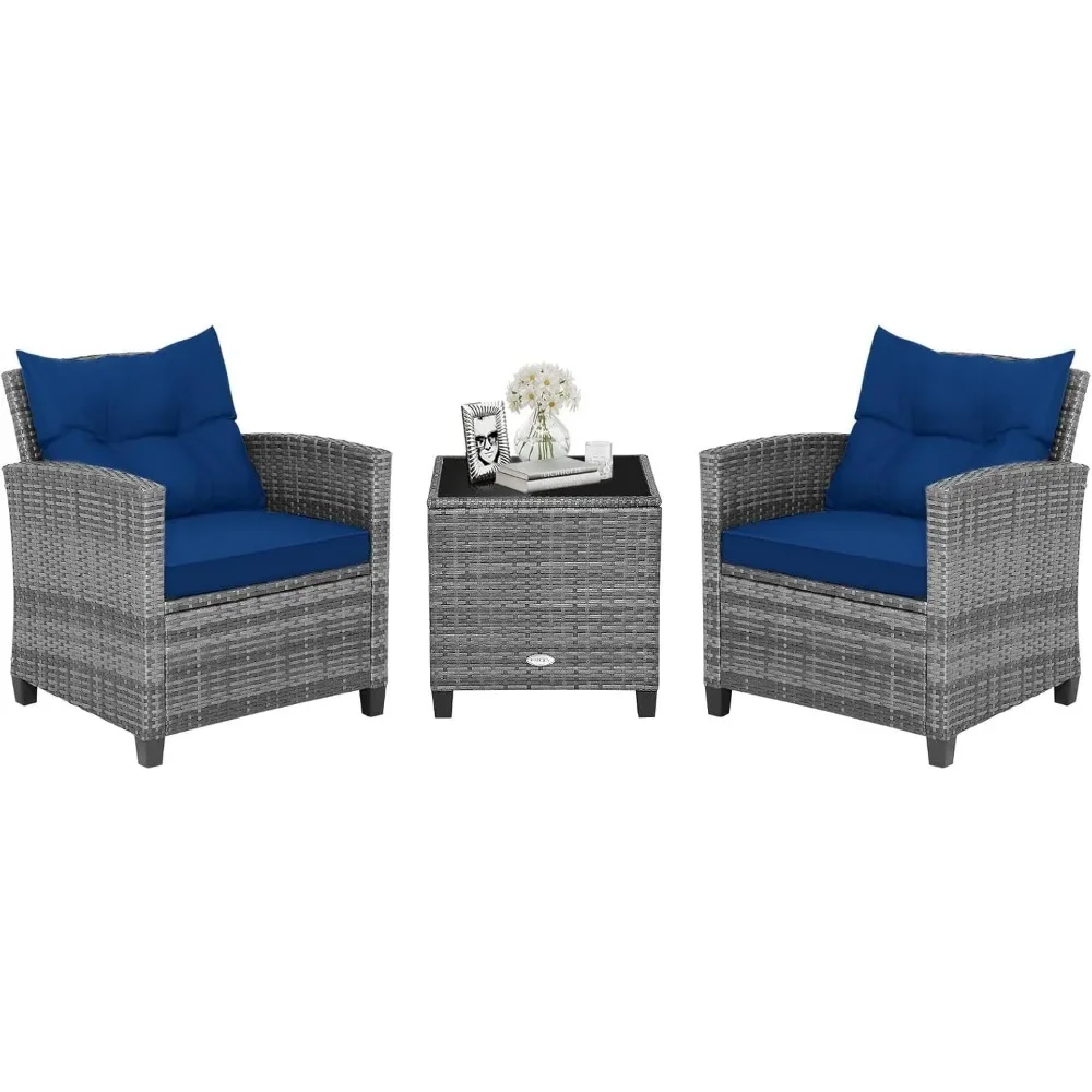 3-piece Terrace Conversation Set, Outdoor Furniture Set, PE Rattan Sofa Set with Detachable Cushion, PE Wicker Chair Set
3-piece Terrace Conversation Set, Outdoor Furniture Set, PE Rattan Sofa Set with Detachable Cushion, PE Wicker Chair Set