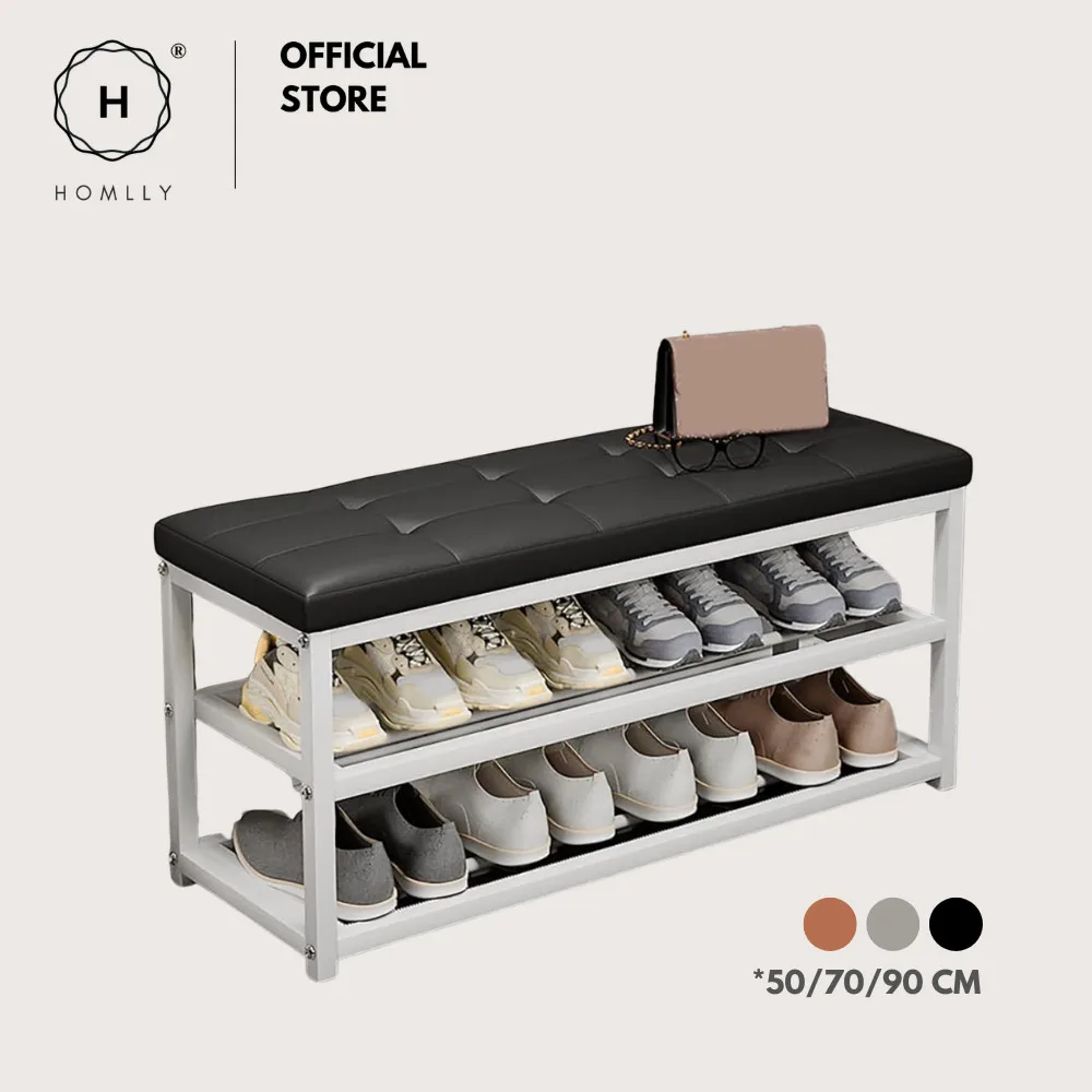 Homlly Entryway Steel Shoe Rack Bench with Cushioned Seat
Homlly Entryway Steel Shoe Rack Bench with Cushioned Seat