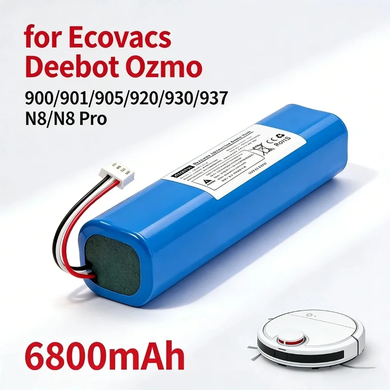 14.4V6800mAh High Capacity Rechargeable Battery Stable Power Supply for Ecovacs Deebot Ozmo900 SeriesN8 Pro Robot Vacuum Cleaner
14.4V6800mAh High Capacity Rechargeable Battery Stable Power Supply for Ecovacs Deebot Ozmo900 SeriesN8 Pro Robot Vacuum Cleaner