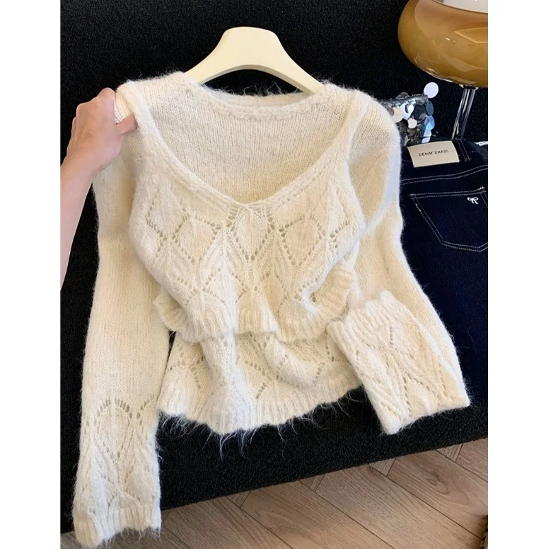 Soft Cozy Hollow out Knitted Sweater Set Women's Autumn New Lazy Style Two-Piece Set Floral Lace Hook Design plus Size Knitwear
Soft Cozy Hollow out Knitted Sweater Set Women's Autumn New Lazy Style Two-Piece Set Floral Lace Hook Design plus Size Knitwear
