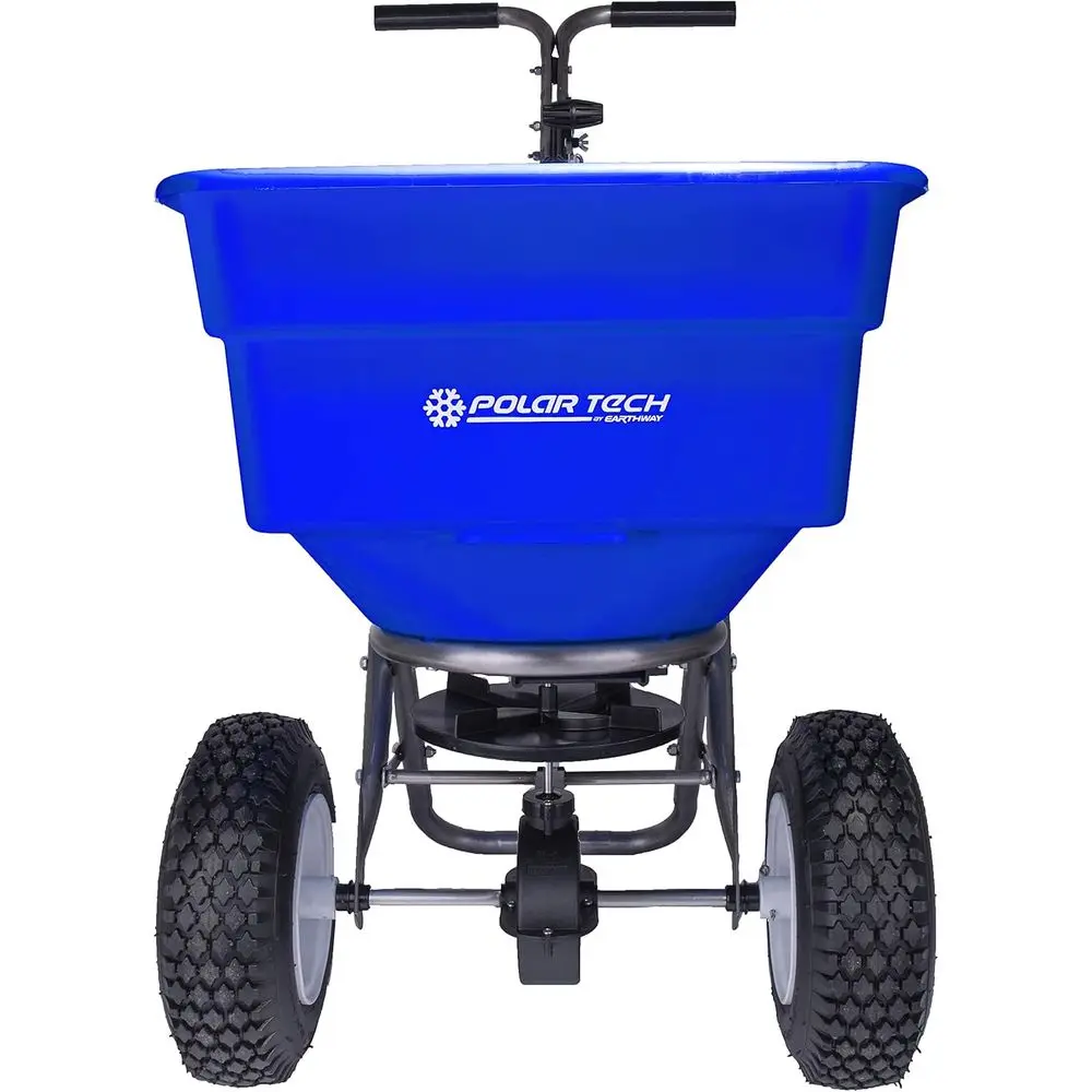100 LB Ice Melt Proportional Spreader with 13 Tires, Adjustable Handle, Solid Linkage Control
100 LB Ice Melt Proportional Spreader with 13 Tires, Adjustable Handle, Solid Linkage Control