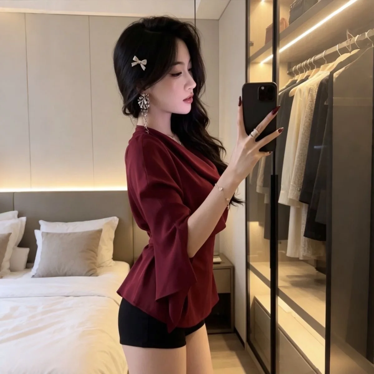 Elegant Silk Shirt Women's Summer 2026 Long Sleeve V-Neck Bow Tie Slim Fit Polyester Commute Style Fashionable Lightweight
Elegant Silk Shirt Women's Summer 2026 Long Sleeve V-Neck Bow Tie Slim Fit Polyester Commute Style Fashionable Lightweight