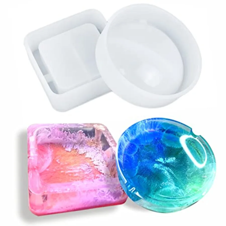 2 Pack Ashtray Molds for Resin, Epoxy Casting Silicone Mold for Ash Tray Round and Square Shaped Mold, Thick Silicone with Supp
2 Pack Ashtray Molds for Resin, Epoxy Casting Silicone Mold for Ash Tray Round and Square Shaped Mold, Thick Silicone with Supp