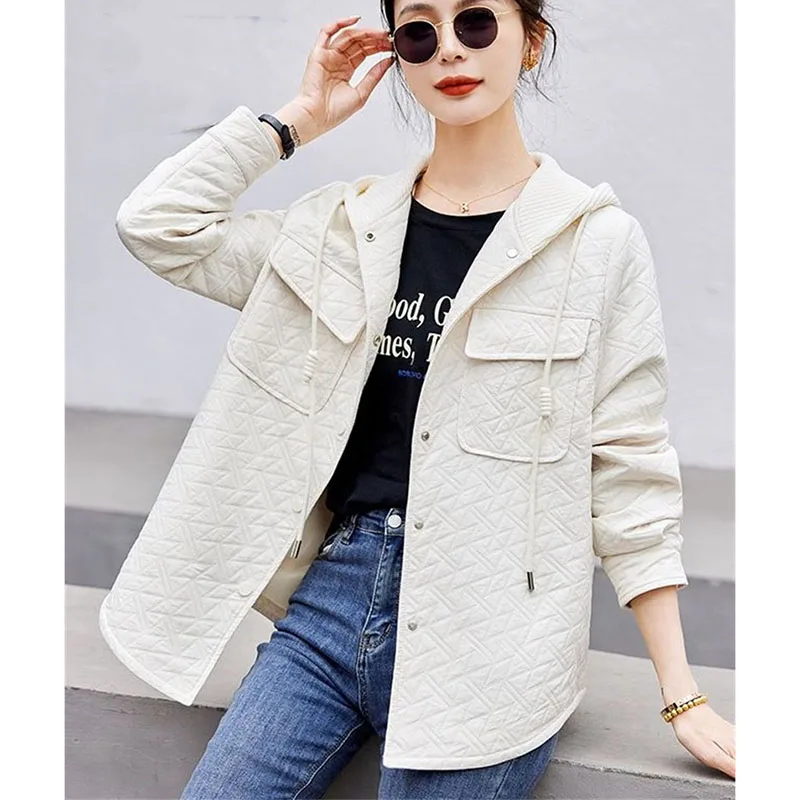 Fashion Hooded Short Women Jacket Spring Autumn Leisure Long Sleeves Ladies Outwear Korean Loose Cardigan Patchwork Femme Coat
Fashion Hooded Short Women Jacket Spring Autumn Leisure Long Sleeves Ladies Outwear Korean Loose Cardigan Patchwork Femme Coat