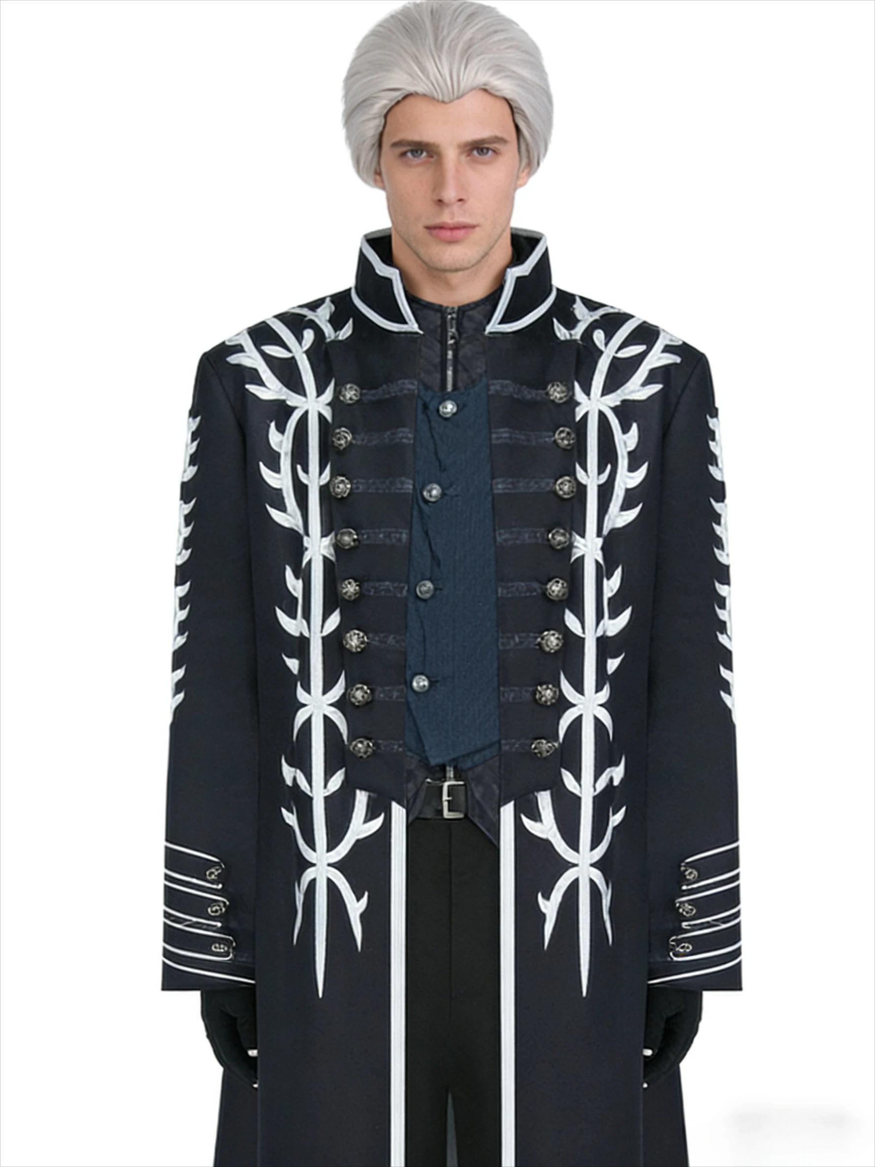 Hot Game DMC5 Vergil Cosplay Nelo Angelo Costume Nelo Complete Outfit Halloween game with trench coat suit role play costume
Hot Game DMC5 Vergil Cosplay Nelo Angelo Costume Nelo Complete Outfit Halloween game with trench coat suit role play costume