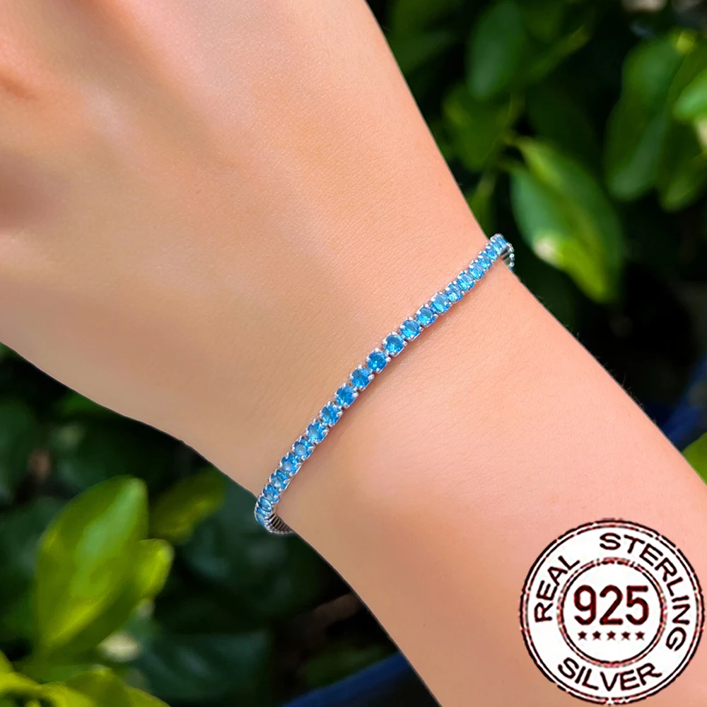 CWWZircons Real 925 Sterling Silver Light Blue Zirconia Tennis Bracelets Women Adjustable Chain Trendy Fine Jewelry Gift SB034
CWWZircons Real 925 Sterling Silver Light Blue Zirconia Tennis Bracelets Women Adjustable Chain Trendy Fine Jewelry Gift SB034