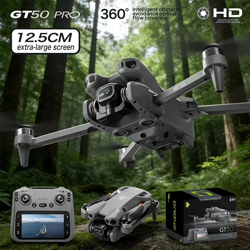 Дрон GT50 2026 года, оригинальный, с двумя 8K HD камерами, съемным экраном, бесщеточными двигателями, функцией обхода препятствий, складной квадрокоптер-игрушка
Дрон GT50 2026 года, оригинальный, с двумя 8K HD камерами, съемным экраном, бесщеточными двигателями, функцией обхода препятствий, складной квадрокоптер-игрушка