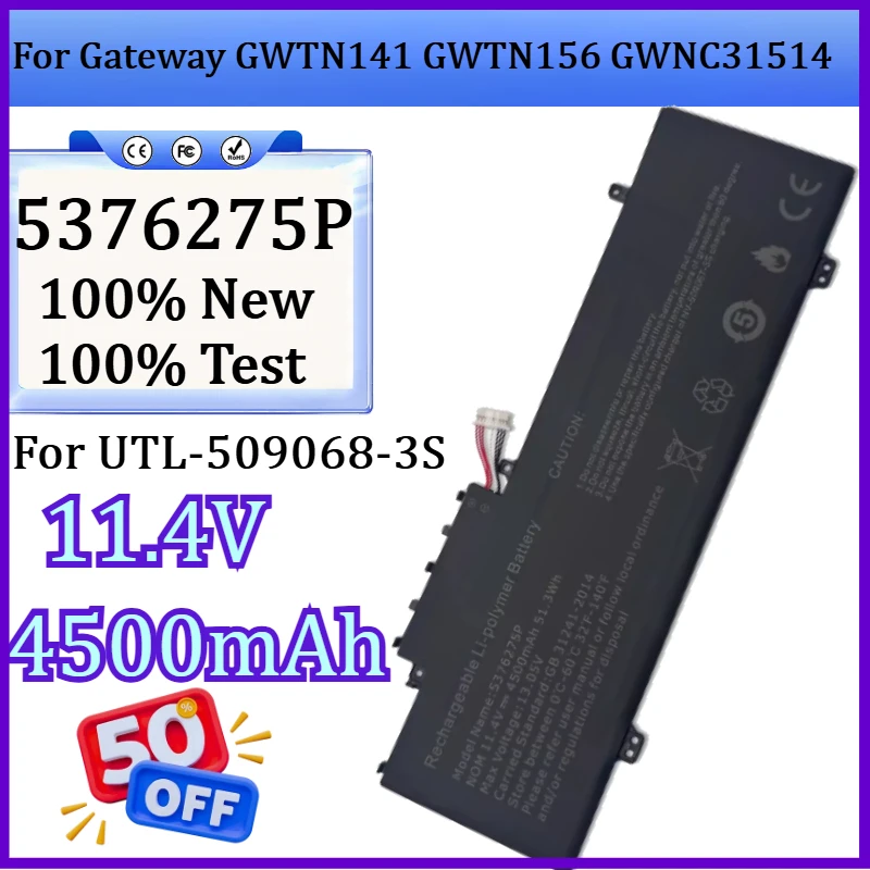 Новая батарея для ноутбука 5376275P UTL-509068-3S 11.4V 4500mAh для Gateway GWTN141 GWTN156 GWNC31514 51416 GWNR71517 5376275P
Новая батарея для ноутбука 5376275P UTL-509068-3S 11.4V 4500mAh для Gateway GWTN141 GWTN156 GWNC31514 51416 GWNR71517 5376275P