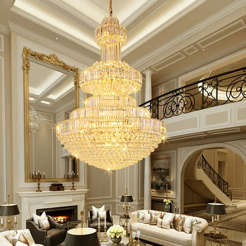 European Luxury Multi-Layer Crystal Chandelier, Gold Grand Pendant Light, Villa Duplex Living Room Lighting, Luxurious Decor
European Luxury Multi-Layer Crystal Chandelier, Gold Grand Pendant Light, Villa Duplex Living Room Lighting, Luxurious Decor
