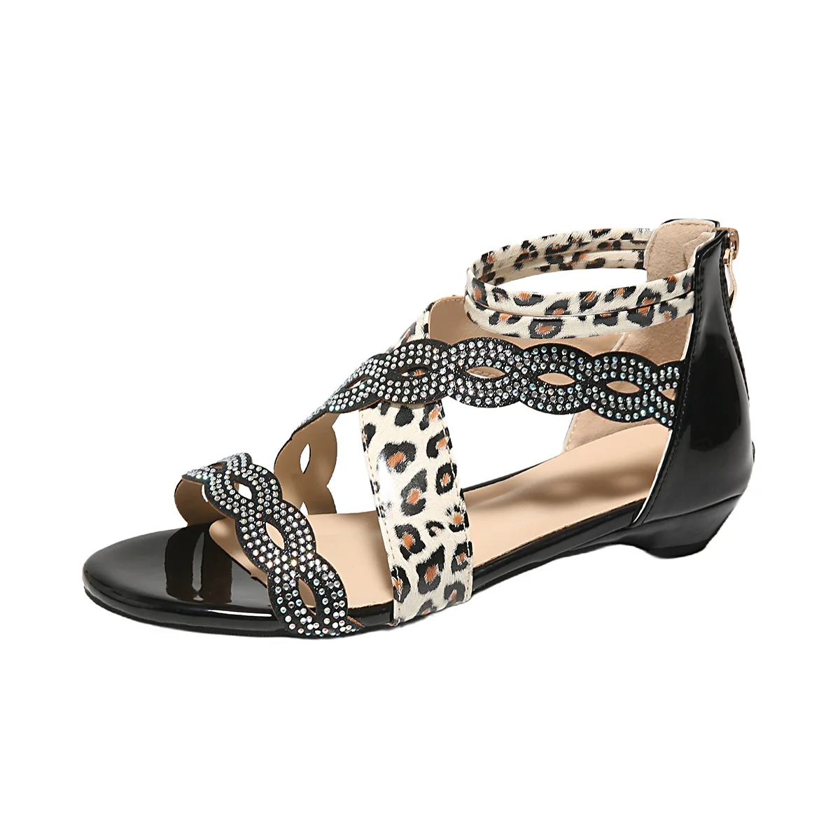 Women's Sandals Fashion Leopard Print Ankle Strap Designer Sandals Summer Open Toed Low Heeled Sandals for Women Roman Sandalias
Women's Sandals Fashion Leopard Print Ankle Strap Designer Sandals Summer Open Toed Low Heeled Sandals for Women Roman Sandalias